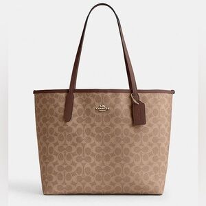 Coach F36658 Signature Reversible PVC City Tote Brown